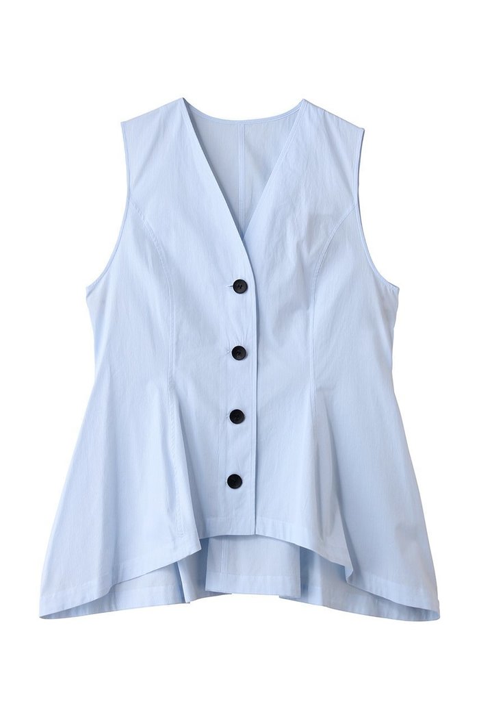 【アンクレイヴ/uncrave】のコットンクロスストライプ ペプラムジレブラウス インテリア・キッズ・メンズ・レディースファッション・服の通販 founy(ファニー) https://founy.com/ ファッション Fashion レディースファッション Fashion for Women アウター Coat / Outerwear Collection トップス・カットソー Cut & Sew Tops キャミソール&ノースリーブ Camisoles & Sleeveless Tops シャツ・ブラウス・オフィスカジュアル Elegant Blouses & Button-Ups ベスト&ジレ / 重ね着スタイル Vests & Gilets おすすめ Recommended / Our Picks コルセット Corset, Bustier シェイプ Shape, Slim Fit ストライプ Stripe, Striped Pattern セットアップ Set-Up, Coordinated Outfit ノースリーブ Sleeveless, No-Sleeve ペプラム Peplum, Flared Hem 無地 Plain, Solid Color |ID: prp329100004908987 ipo3291000000036772196