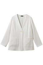 【エムフィル/M Fil】のトリアセ ボディシェル ノーカラージャケット オフホワイト|ID: prp329100004908996 ipo3291000000036772274