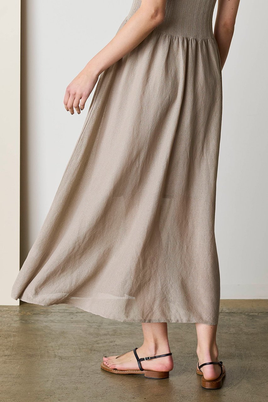 【マリリンムーン/MARILYN MOON】の【WALANCE】ペーパーリブニットドレス 人気、トレンドファッション・服の通販 founy(ファニー) 　ファッション　Fashion　レディースファッション　Fashion for Women　ワンピース　Dresses　フォーマル・パーティードレス・結婚式用ドレス　Elegant & Casual Dresses　チュニック　Tunic Tops & Dresses　エレガント 上品　Elegant　サマー　Summer, Summer Style　ジュエリー　Jewelry, Accessories　スクエア　Square, Square Shape　チュニック　Tunic, Long Top　ドレス　Dress, One-Piece　ロング　Long, Long-Length　夏　Summer　透かし　Cut-Out, Lacework　other-3|ID: prp329100004909008 ipo3291000000036772402