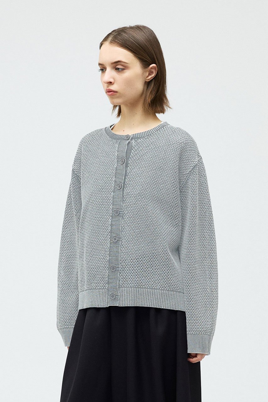 【ミズイロ インド/mizuiro ind】のstone wash mesh crew neck C/D カーディガン 人気、トレンドファッション・服の通販 founy(ファニー) 　ファッション　Fashion　レディースファッション　Fashion for Women　トップス・カットソー　Cut & Sew Tops　ニット　Knit Tops & Sweaters　カーディガン・羽織り　Layered Style Cardigans　ウォッシュ　Washed Finish　カーディガン　Cardigan, Knitwear　トレンド　Trend, Trending Now　ベーシック　Basic, Essential　other-8|ID: prp329100004909040 ipo3291000000036772829