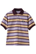 【サイ サイベーシックス/Scye SCYE BASICS】の【SCYE BASICS】Striped Cotton Pique ポロ シャツ パープル|ID: prp329100004909061 ipo3291000000036773001