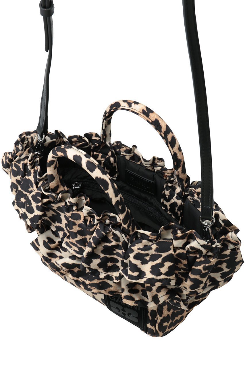 【ガニー/GANNI】のMini ショッパー ラッフル レオパードプリント 人気、トレンドファッション・服の通販 founy(ファニー) 　ファッション　Fashion　レディースファッション　Fashion for Women　バッグ　Bags　コンパクト　Compact, Small Size　フリル　Frill, Ruffle　ポケット　Pocket, Pocket Detail　ラッフル　Ruffle, Frill　ラップ　Wrap, Wrap Design　レオパード　Leopard, Animal Print　other-5|ID: prp329100004909070 ipo3291000000036773095