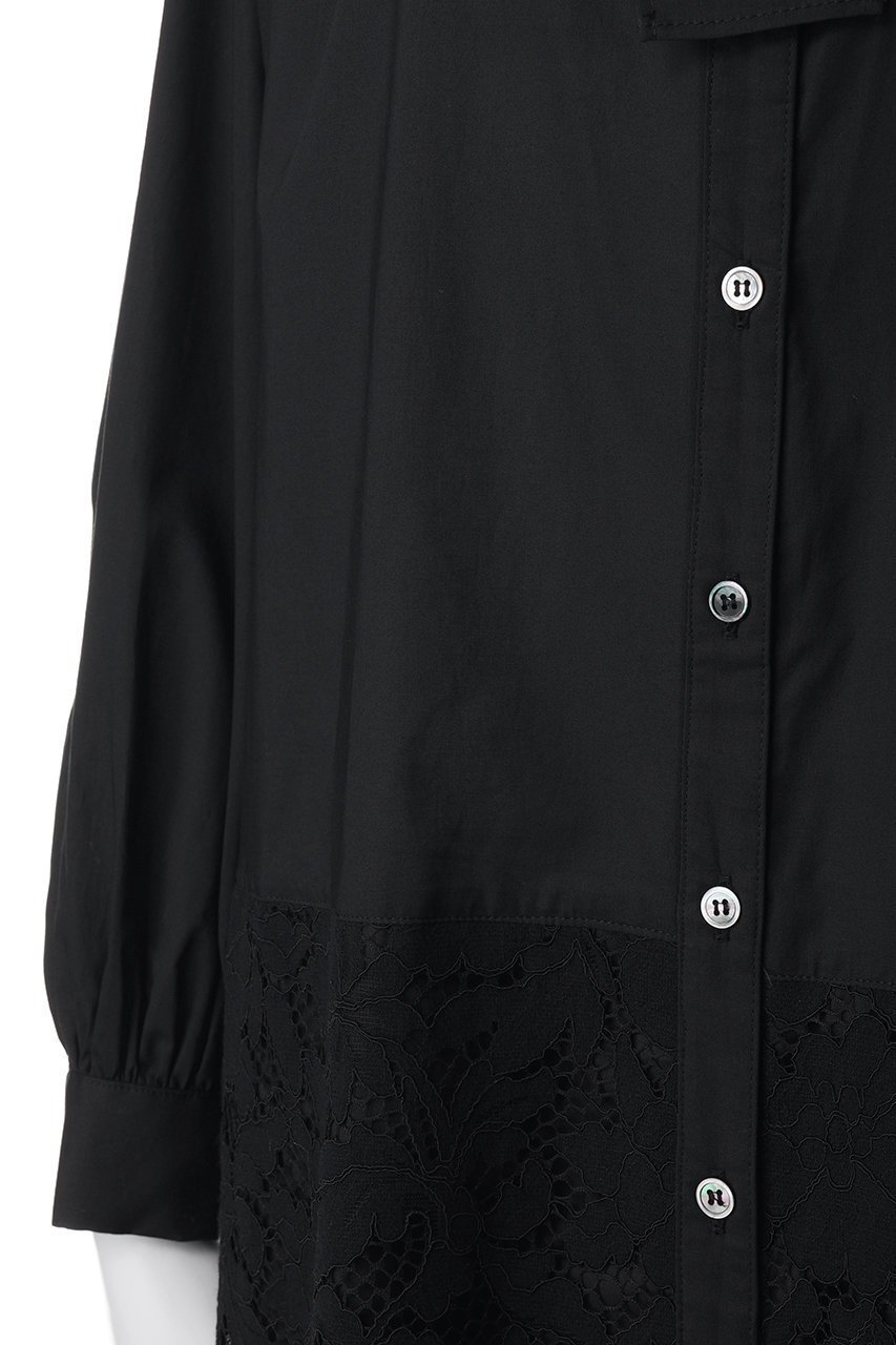 【ミディウミソリッド/MIDIUMISOLID】のlace combi shirt OP ワンピース 人気、トレンドファッション・服の通販 founy(ファニー) 　ファッション　Fashion　レディースファッション　Fashion for Women　ワンピース　Dresses　チュニック　Tunic Tops & Dresses　エレガント 上品　Elegant　ジュエリー　Jewelry, Accessories　ストレート　Straight, Straight Cut　チュニック　Tunic, Long Top　フラワー　Flower, Floral　モチーフ　Motif, Design Theme　リボン　Ribbon, Bow　レース　Lace, Lace Fabric　ロング　Long, Long-Length　other-5|ID: prp329100004909131 ipo3291000000036773678