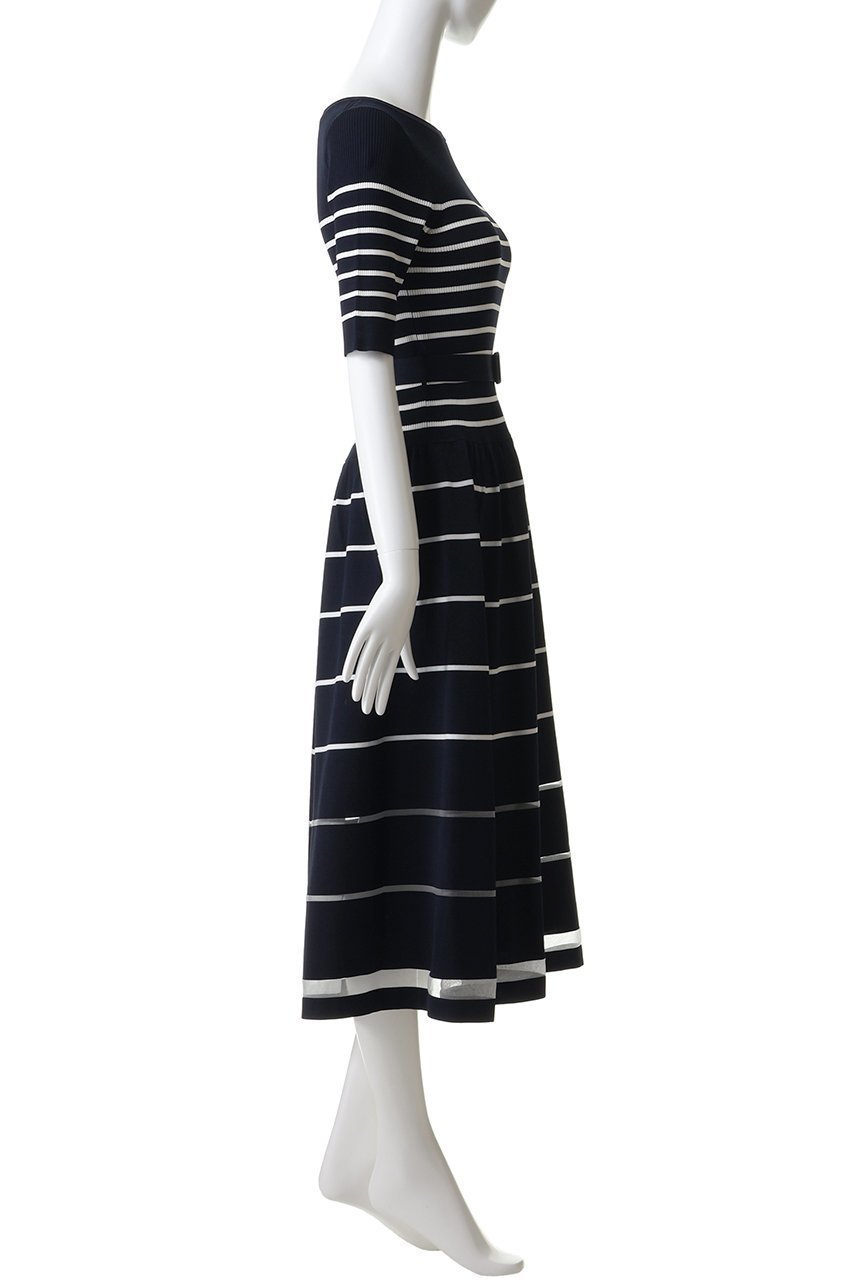 【アナイ/ANAYI】のシアーラインボーダーベルト付ワンピース 人気、トレンドファッション・服の通販 founy(ファニー) 　ファッション　Fashion　レディースファッション　Fashion for Women　ワンピース　Dresses　チュニック　Tunic Tops & Dresses　ベルト&ウエストマーク　Belts & Waist Accessories　エレガント 上品　Elegant　コンパクト　Compact, Small Size　シューズ　Shoes, Footwear　チュニック　Tunic, Long Top　フィット　Fit, Slim Fit　フレア　Flare, Flared　ボーダー　Border, Stripe　ロング　Long, Long-Length　other-3|ID: prp329100004909132 ipo3291000000036773690