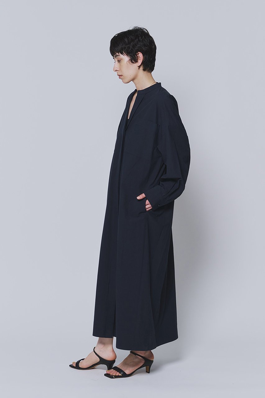 【プルミエ アロンディスモン/1er Arrondissement】のタイプライターバンドカラースキッパーワンピース 人気、トレンドファッション・服の通販 founy(ファニー) 　ファッション　Fashion　レディースファッション　Fashion for Women　ワンピース　Dresses　チュニック　Tunic Tops & Dresses　おすすめ　Recommended / Our Picks　タイプライター　Typewriter Fabric, Crisp Cotton　タンブラー　Tumbler, Travel Mug　チュニック　Tunic, Long Top　バランス　Balance, Style Balance　パッチ　Patch, Appliqué　ポケット　Pocket, Pocket Detail　ロング　Long, Long-Length　新作・新入荷　New Arrivals / New In　羽織　Haori, Light Jacket　other-8|ID: prp329100004909133 ipo3291000000036773712