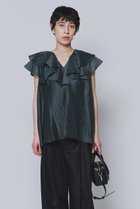 【プルミエ アロンディスモン/1er Arrondissement】のシアーテンセルフリルブラウス 人気、トレンドファッション・服の通販 founy(ファニー) ファッション Fashion レディースファッション Fashion for Women トップス・カットソー Cut & Sew Tops シャツ・ブラウス・オフィスカジュアル Elegant Blouses & Button-Ups ショート Short, Short Length シンプル Simple, Minimal スラックス Slacks, Dress Pants スリーブ Sleeve, Long Sleeve / Short Sleeve エレガント 上品 Elegant 新作・新入荷 New Arrivals / New In thumbnail グリーン|ID: prp329100004909141 ipo3291000000036773811