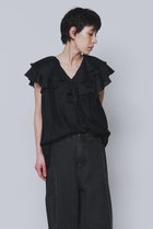 【プルミエ アロンディスモン/1er Arrondissement】のシアーテンセルフリルブラウス 人気、トレンドファッション・服の通販 founy(ファニー) ファッション Fashion レディースファッション Fashion for Women トップス・カットソー Cut & Sew Tops シャツ・ブラウス・オフィスカジュアル Elegant Blouses & Button-Ups ショート Short, Short Length シンプル Simple, Minimal スラックス Slacks, Dress Pants スリーブ Sleeve, Long Sleeve / Short Sleeve エレガント 上品 Elegant 新作・新入荷 New Arrivals / New In thumbnail ブラック|ID: prp329100004909141 ipo3291000000036773813