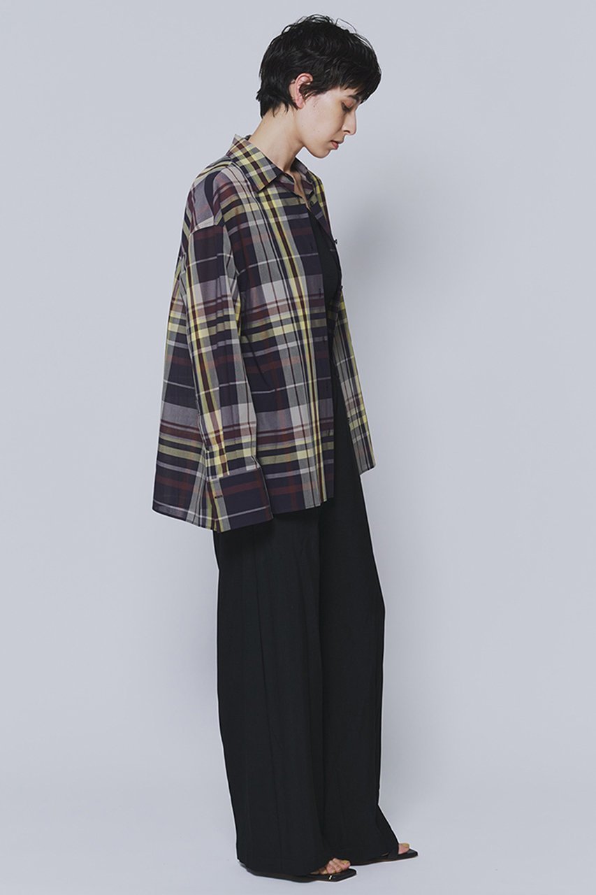 【プルミエ アロンディスモン/1er Arrondissement】のシアーチェックシャツ 人気、トレンドファッション・服の通販 founy(ファニー) 　ファッション　Fashion　レディースファッション　Fashion for Women　トップス・カットソー　Cut & Sew Tops　シャツ・ブラウス・オフィスカジュアル　Elegant Blouses & Button-Ups　スリーブ　Sleeve, Long Sleeve / Short Sleeve　ロング　Long, Long-Length　エレガント 上品　Elegant　羽織　Haori, Light Jacket　other-2|ID: prp329100004909142 ipo3291000000036773828
