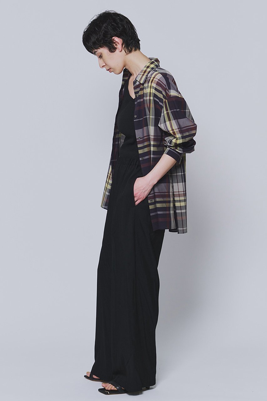 【プルミエ アロンディスモン/1er Arrondissement】のシアーチェックシャツ 人気、トレンドファッション・服の通販 founy(ファニー) 　ファッション　Fashion　レディースファッション　Fashion for Women　トップス・カットソー　Cut & Sew Tops　シャツ・ブラウス・オフィスカジュアル　Elegant Blouses & Button-Ups　スリーブ　Sleeve, Long Sleeve / Short Sleeve　ロング　Long, Long-Length　エレガント 上品　Elegant　羽織　Haori, Light Jacket　other-6|ID: prp329100004909142 ipo3291000000036773836