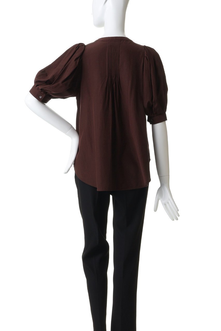 【ランバン オン ブルー/LANVIN en Bleu】のトリアセローンパフスリーブブラウス 人気、トレンドファッション・服の通販 founy(ファニー) 　ファッション　Fashion　レディースファッション　Fashion for Women　トップス・カットソー　Cut & Sew Tops　シャツ・ブラウス・オフィスカジュアル　Elegant Blouses & Button-Ups　ショート　Short, Short Length　スリーブ　Sleeve, Long Sleeve / Short Sleeve　デニム　Denim, Jeans Material　フリル　Frill, Ruffle　フレア　Flare, Flared　フロント　Front, Front Design　再入荷　Restock / Back in Stock　other-4|ID: prp329100004909147 ipo3291000000036773868