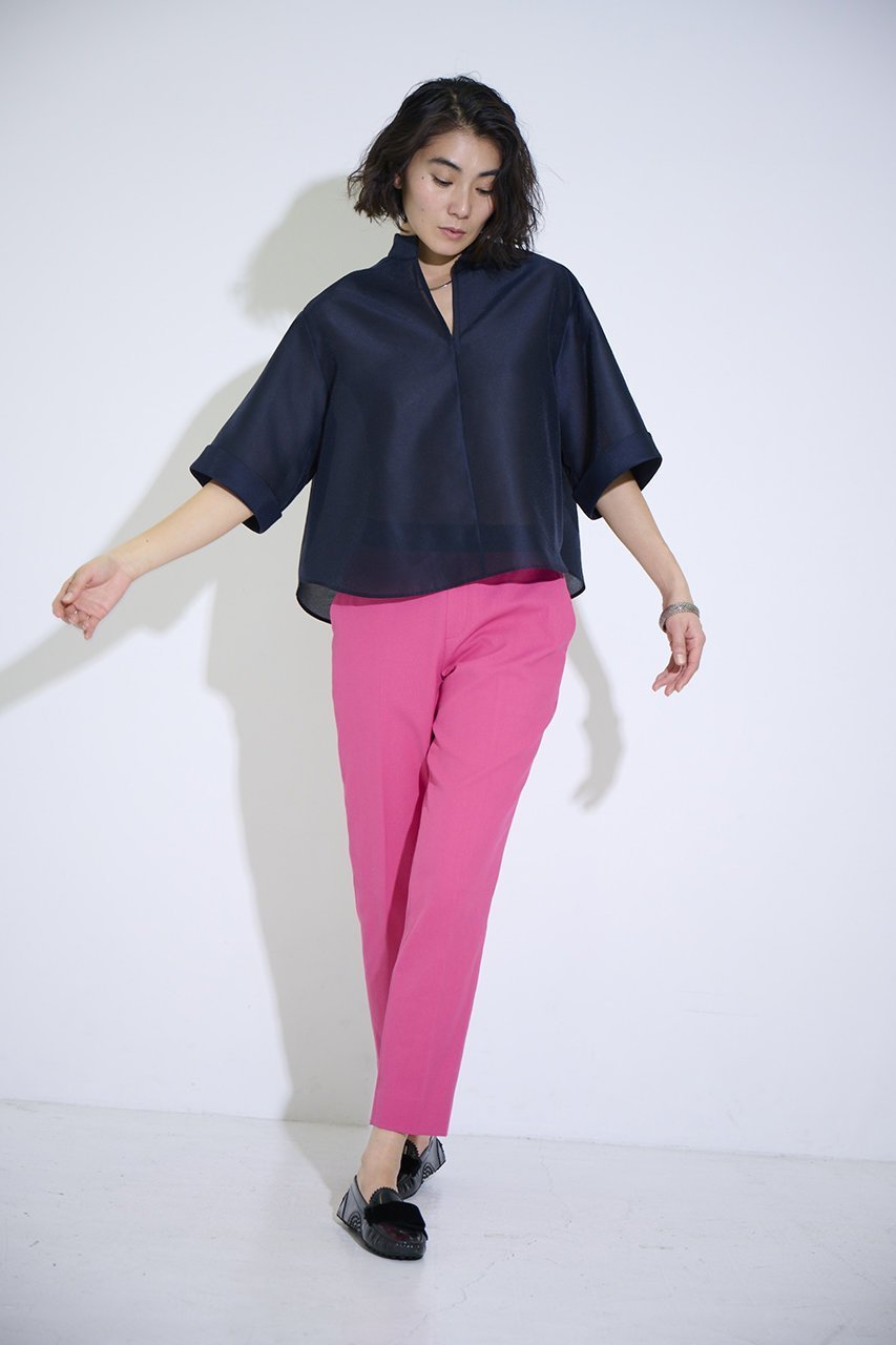 【エムフィル/M Fil】のオーガンジー クロップドブラウス 人気、トレンドファッション・服の通販 founy(ファニー) 　ファッション　Fashion　レディースファッション　Fashion for Women　トップス・カットソー　Cut & Sew Tops　シャツ・ブラウス・オフィスカジュアル　Elegant Blouses & Button-Ups　オーガンジー　Organza Fabric　カフス　Cuff Design　ショート　Short, Short Length　シンプル　Simple, Minimal　スキッパー　Skipper, Open Collar　スリーブ　Sleeve, Long Sleeve / Short Sleeve　other-6|ID: prp329100004909261 ipo3291000000036774915