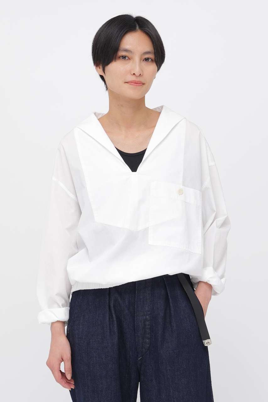 【マーガレットハウエル/MARGARET HOWELL】のGARMENT DYE COTTON SHIRTING SHIRT インテリア・キッズ・メンズ・レディースファッション・服の通販 founy(ファニー) 　ファッション　Fashion　レディースファッション　Fashion for Women　トップス・カットソー　Cut & Sew Tops　シャツ・ブラウス・オフィスカジュアル　Elegant Blouses & Button-Ups　ギャザー　Gathered, Ruffled　スリーブ　Sleeve, Long Sleeve / Short Sleeve　バランス　Balance, Style Balance　ポケット　Pocket, Pocket Detail　ロング　Long, Long-Length　ヴィンテージ　Vintage Style　新作・新入荷　New Arrivals / New In　ホワイト|ID: prp329100004909267 ipo3291000000036774965