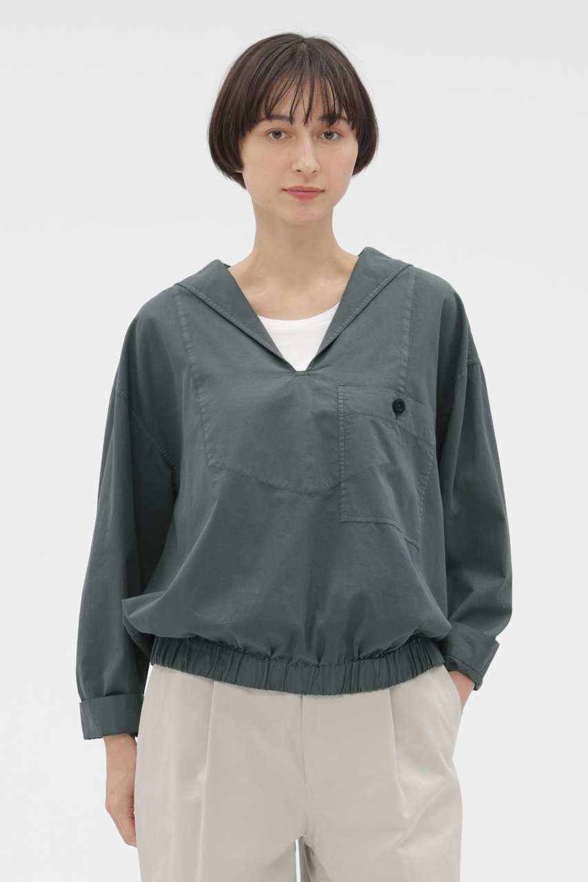【マーガレットハウエル/MARGARET HOWELL】のGARMENT DYE COTTON SHIRTING SHIRT インテリア・キッズ・メンズ・レディースファッション・服の通販 founy(ファニー) 　ファッション　Fashion　レディースファッション　Fashion for Women　トップス・カットソー　Cut & Sew Tops　シャツ・ブラウス・オフィスカジュアル　Elegant Blouses & Button-Ups　ギャザー　Gathered, Ruffled　スリーブ　Sleeve, Long Sleeve / Short Sleeve　バランス　Balance, Style Balance　ポケット　Pocket, Pocket Detail　ロング　Long, Long-Length　ヴィンテージ　Vintage Style　新作・新入荷　New Arrivals / New In　グリーン|ID: prp329100004909267 ipo3291000000036774967