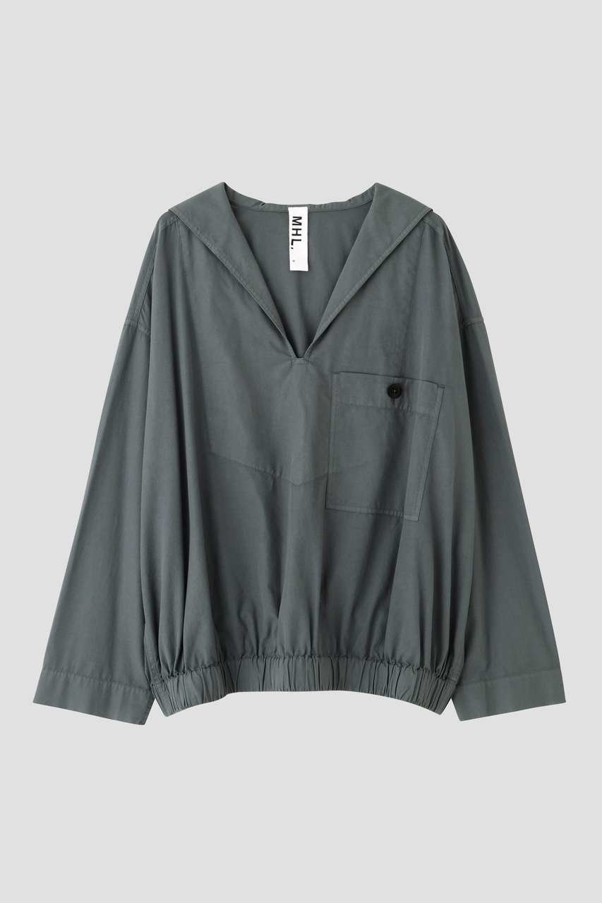 【マーガレットハウエル/MARGARET HOWELL】のGARMENT DYE COTTON SHIRTING SHIRT 人気、トレンドファッション・服の通販 founy(ファニー) 　ファッション　Fashion　レディースファッション　Fashion for Women　トップス・カットソー　Cut & Sew Tops　シャツ・ブラウス・オフィスカジュアル　Elegant Blouses & Button-Ups　ギャザー　Gathered, Ruffled　スリーブ　Sleeve, Long Sleeve / Short Sleeve　バランス　Balance, Style Balance　ポケット　Pocket, Pocket Detail　ロング　Long, Long-Length　ヴィンテージ　Vintage Style　新作・新入荷　New Arrivals / New In　other-5|ID: prp329100004909267 ipo3291000000036774975