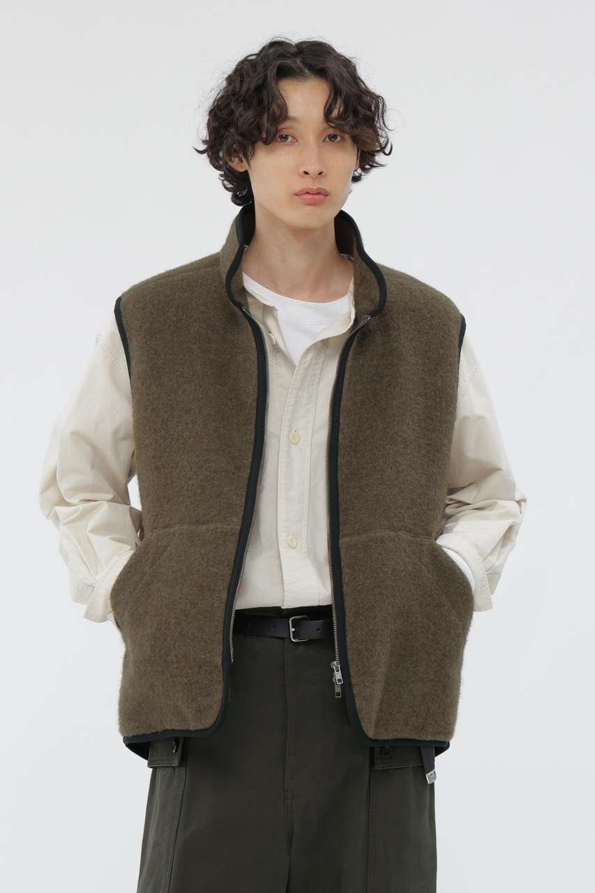 【その他のブランド/Other】のSOFT WOOL FLEECE BLOUSON インテリア・キッズ・メンズ・レディースファッション・服の通販 founy(ファニー) ファッション Fashion レディースファッション Fashion for Women アウター Coat / Outerwear Collection レディースジャケット・軽アウター Jackets ブルゾンジャケット・スポーティアウター Blouson Jackets カッティング Cutting Detail ジップ Zip, Zipper ジャケット Jacket, Outerwear スタンド Stand Collar, Upright Stand スーツ Suit, Formalwear パイピング Piping, Trim Design フロント Front, Front Design ベスト Vest, Waistcoat ポケット Pocket, Pocket Detail ミリタリー Military, Army Style ライナー Liner, Inner Layer エレガント 上品 Elegant 新作・新入荷 New Arrivals / New In カーキ|ID: prp329100004909281 ipo3291000000036775099
