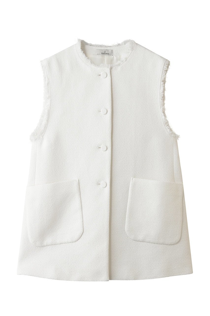 【ジェイドット/j.】のコットン混ツイード ボタンジレ 人気、トレンドファッション・服の通販 founy(ファニー) 　ファッション　Fashion　レディースファッション　Fashion for Women　アウター　Coat / Outerwear Collection　レディースジャケット・軽アウター　Jackets　ジャケット　Jacket, Outerwear　ツイード　Twill, Twill Weave　フリンジ　Fringe, Tassel　ベスト　Vest, Waistcoat　ポケット　Pocket, Pocket Detail　春　Spring　 other-1|ID: prp329100004909286 ipo3291000000036775142