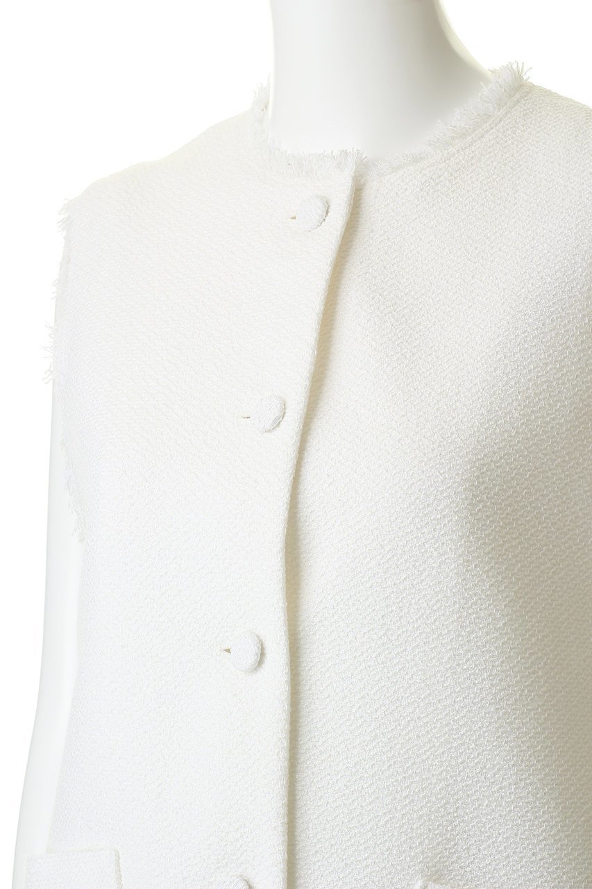 【ジェイドット/j.】のコットン混ツイード ボタンジレ 人気、トレンドファッション・服の通販 founy(ファニー) 　ファッション　Fashion　レディースファッション　Fashion for Women　アウター　Coat / Outerwear Collection　レディースジャケット・軽アウター　Jackets　ジャケット　Jacket, Outerwear　ツイード　Twill, Twill Weave　フリンジ　Fringe, Tassel　ベスト　Vest, Waistcoat　ポケット　Pocket, Pocket Detail　春　Spring　other-5|ID: prp329100004909286 ipo3291000000036775154