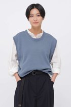 【マーガレットハウエル/MARGARET HOWELL】のBELGIAN LINEN COTTON KNITWEAR 人気、トレンドファッション・服の通販 founy(ファニー) ファッション Fashion レディースファッション Fashion for Women トップス・カットソー Cut & Sew Tops ニット Knit Tops & Sweaters カジュアルプルオーバー・ニットトップス Pullovers & Knit Tops / Casual Pullovers カットソー Cut and Sewn Top シンプル Simple, Minimal ベスト Vest, Waistcoat リネン Linen, Linen Fabric エレガント 上品 Elegant thumbnail ブルー|ID: prp329100004909306 ipo3291000000036775314