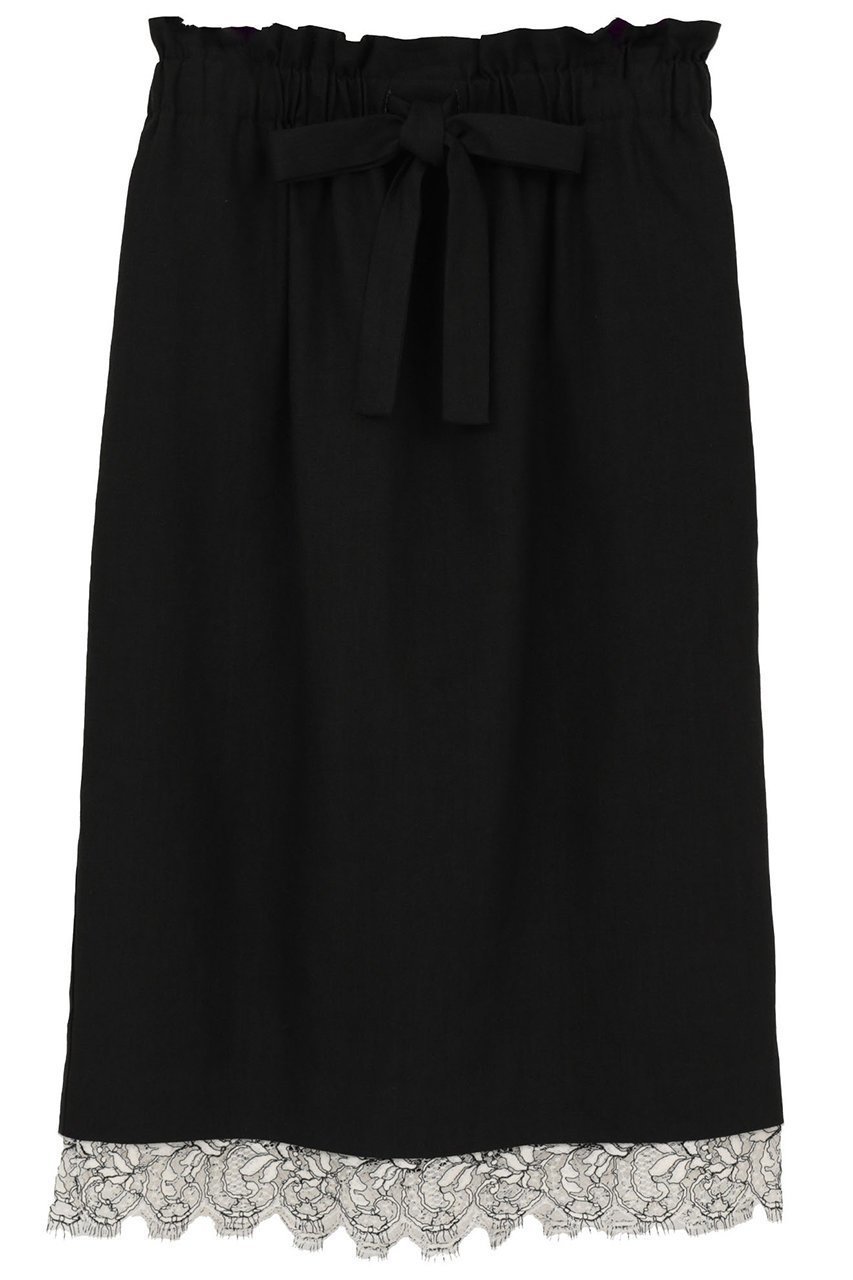 【マルティニーク/martinique】の【l heritage martinique】ストレッチリネンミディアムスカート インテリア・キッズ・メンズ・レディースファッション・服の通販 founy(ファニー) 　ファッション　Fashion　レディースファッション　Fashion for Women　スカート　Skirts　ロングスカート　Long Skirts / Maxi & Midi Skirts　おすすめ　Recommended / Our Picks　シャーリング　Shirring, Ruched　ストレッチ　Stretch, Stretchy Fabric　タイトスカート　Pencil Skirt, Tight Skirt　リネン　Linen, Linen Fabric　リボン　Ribbon, Bow　リラックス　Relax, Relaxed Fit　レース　Lace, Lace Fabric　ロング　Long, Long-Length　ブラック|ID: prp329100004909342 ipo3291000000036775671