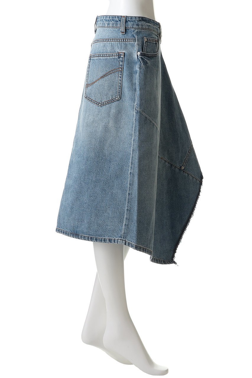 【ステラ マッカートニー/STELLA McCARTNEY】のデコンストラクテッドデニムスカート 人気、トレンドファッション・服の通販 founy(ファニー) 　ファッション　Fashion　レディースファッション　Fashion for Women　スカート　Skirts　デニムスカート・カジュアルスカート　Denim Skirts　デニム　Denim, Jeans Material　パッチワーク　Patchwork, Mixed Fabric　フロント　Front, Front Design　定番　Standard, Basic Item　other-3|ID: prp329100004909343 ipo3291000000036775679