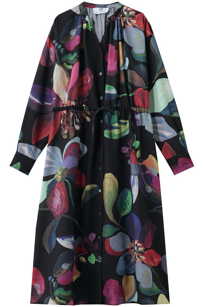 【その他のブランド/Other】のフラワーモチーフプリント ドレス インテリア・キッズ・メンズ・レディースファッション・服の通販 founy(ファニー) 　ファッション　Fashion　レディースファッション　Fashion for Women　ワンピース　Dresses　フォーマル・パーティードレス・結婚式用ドレス　Elegant & Casual Dresses　チュニック　Tunic Tops & Dresses　チュニック　Tunic, Long Top　デニム　Denim, Jeans Material　ドレス　Dress, One-Piece　ノースリーブ　Sleeveless, No-Sleeve　フラワー　Flower, Floral　フロント　Front, Front Design　プリント　Print, Printed Pattern　モチーフ　Motif, Design Theme　ロング　Long, Long-Length　夏　Summer　新作・新入荷　New Arrivals / New In　春　Spring　S/S・春夏　SS, Spring/Summer, Warm Season　ブラック|ID: prp329100004909398 ipo3291000000036776143