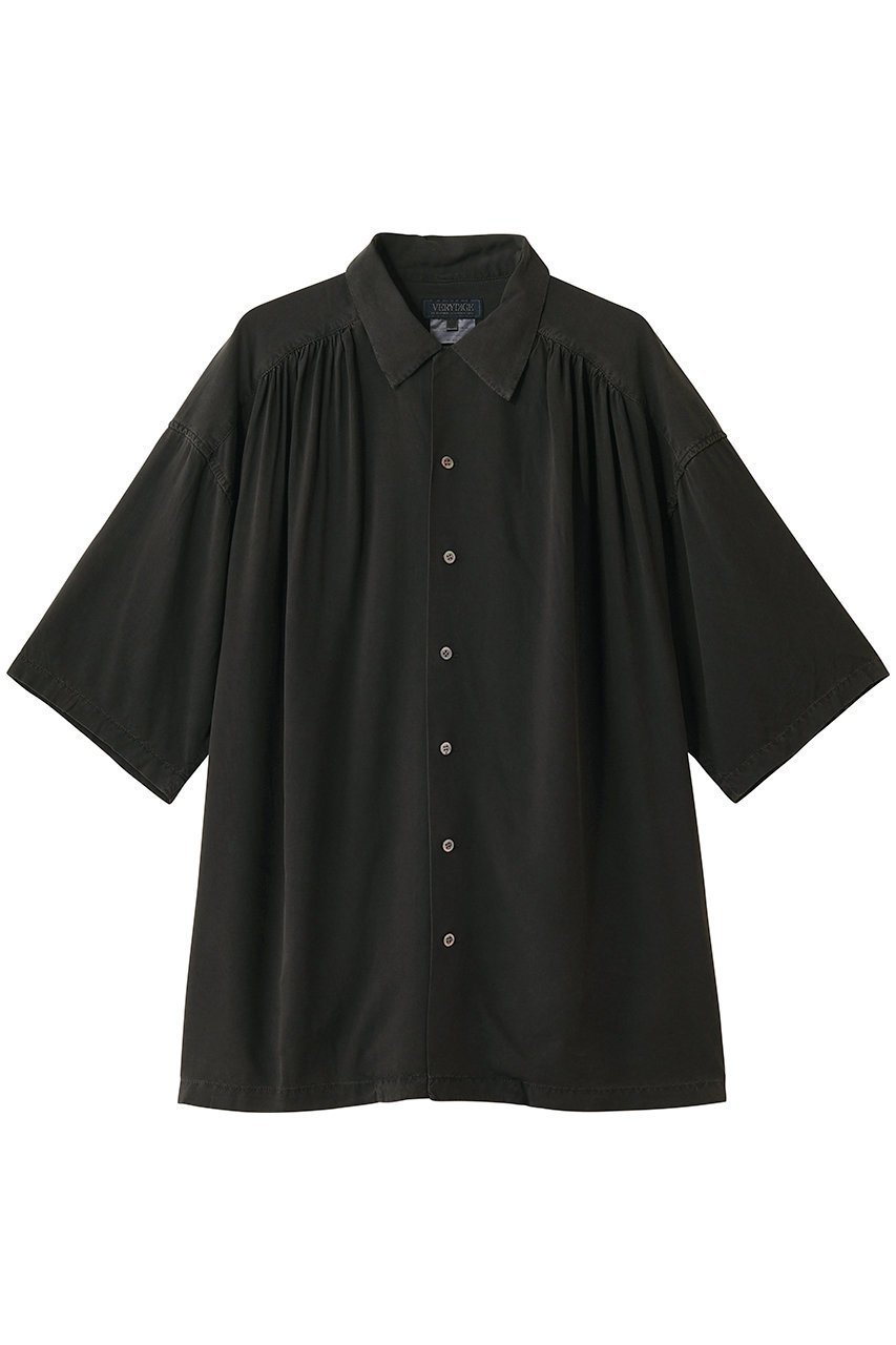 【ベリーテイジ/VERYTAGE / MEN】の【MEN】 ギャザーシャツ インテリア・キッズ・メンズ・レディースファッション・服の通販 founy(ファニー) 　ファッション　Fashion　メンズファッション　Fashion for Men　ギャザー　Gathered, Ruffled　ショート　Short, Short Length　シンプル　Simple, Minimal　スリーブ　Sleeve, Long Sleeve / Short Sleeve　フィット　Fit, Slim Fit　エレガント 上品　Elegant　定番　Standard, Basic Item　新作・新入荷　New Arrivals / New In　チャコール|ID: prp329100004909427 ipo3291000000036776352