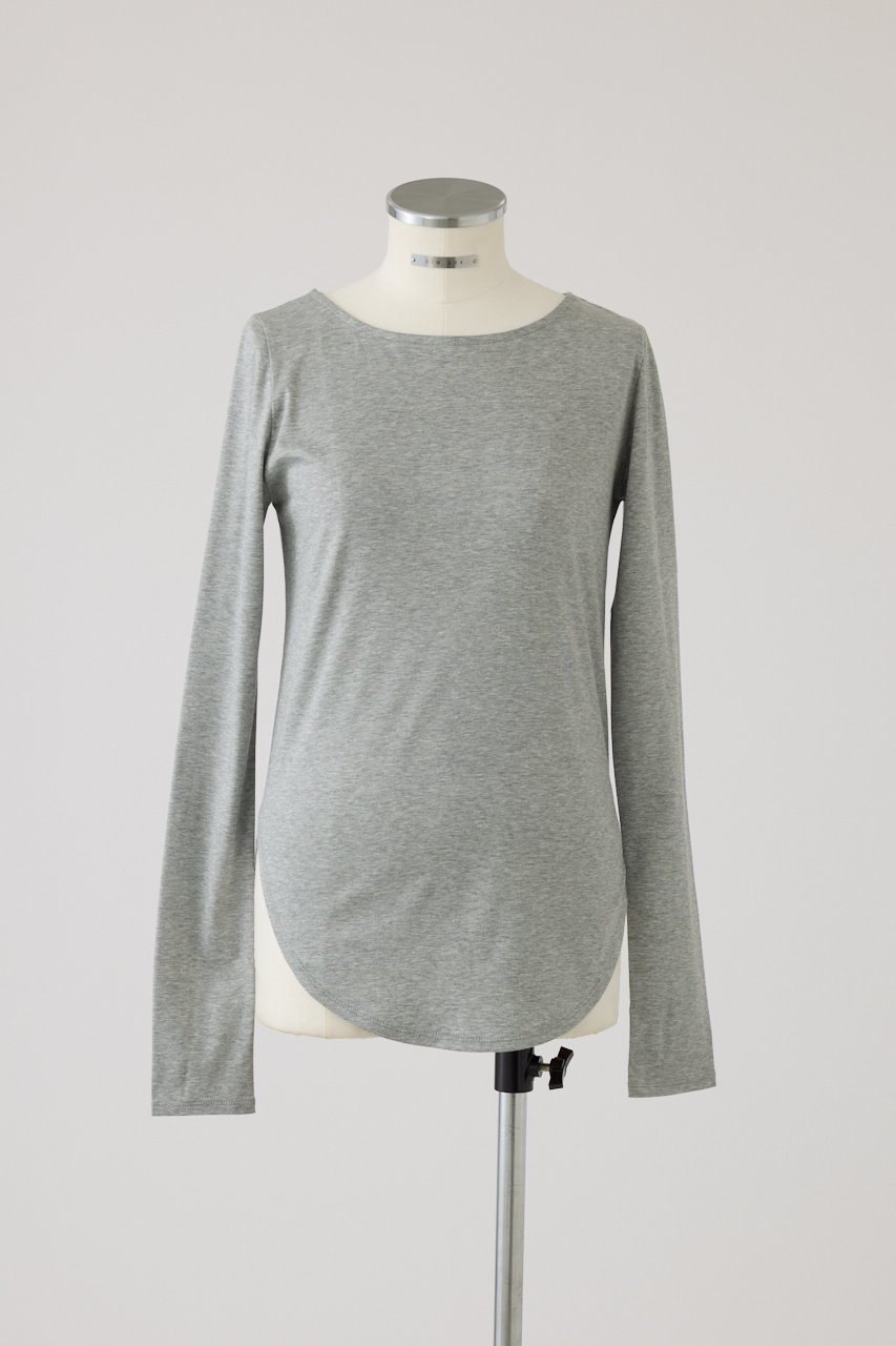 【リムアーク/RIM.ARK】のSoft touch comfy tops/トップス インテリア・キッズ・メンズ・レディースファッション・服の通販 founy(ファニー) 　ファッション　Fashion　レディースファッション　Fashion for Women　トップス・カットソー　Cut & Sew Tops　シャツ・ブラウス・オフィスカジュアル　Elegant Blouses & Button-Ups　ショート　Short, Short Length　スリーブ　Sleeve, Long Sleeve / Short Sleeve　ヘムライン　Hemline, Bottom Cut　ベーシック　Basic, Essential　再入荷　Restock / Back in Stock　グレー|ID: prp329100004909428 ipo3291000000036776368