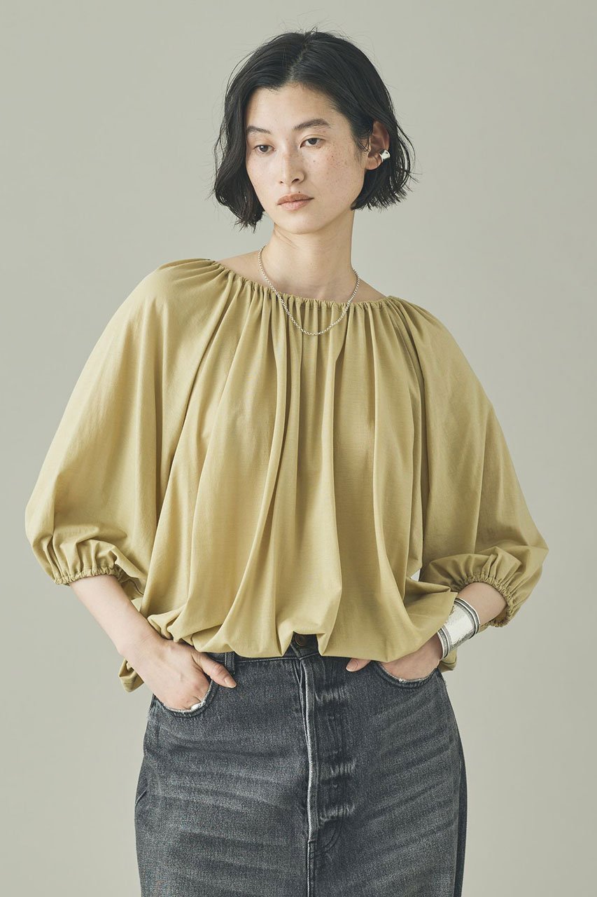 【カレンソロジー/Curensology】のソフトテンジクギャザープルオーバー 人気、トレンドファッション・服の通販 founy(ファニー) 　ファッション　Fashion　レディースファッション　Fashion for Women　トップス・カットソー　Cut & Sew Tops　シャツ・ブラウス・オフィスカジュアル　Elegant Blouses & Button-Ups　ロングTシャツ・Tシャツ　Longline T-Shirts & Tees　カジュアルプルオーバー・ニットトップス　Pullovers & Knit Tops / Casual Pullovers　カットソー・ベーシックTシャツ　Cut-and-Sewn Tops / Stretch Tees & Basics　なめらか　Smooth, Silky Texture　ギャザー　Gathered, Ruffled　シアー　Sheer, See-Through　スリーブ　Sleeve, Long Sleeve / Short Sleeve　ロング　Long, Long-Length　夏　Summer　新作・新入荷　New Arrivals / New In　other-2|ID: prp329100004909441 ipo3291000000036776449