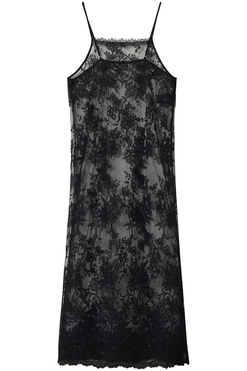 【ガリャルダガランテ/GALLARDAGALANTE】のシアーレースキャミワンピース インテリア・キッズ・メンズ・レディースファッション・服の通販 founy(ファニー) 　ファッション　Fashion　レディースファッション　Fashion for Women　ワンピース　Dresses　キャミソールワンピース　Camisole Dresses　チュニック　Tunic Tops & Dresses　エレガント 上品　Elegant　キャミワンピース　Cami Dress, Slip Dress　ストレート　Straight, Straight Cut　スリット　Slit, Slit Detail　チュニック　Tunic, Long Top　ノースリーブ　Sleeveless, No-Sleeve　フェミニン　Feminine, Girly　フラワー　Flower, Floral　ロング　Long, Long-Length　新作・新入荷　New Arrivals / New In　ブラック|ID: prp329100004909462 ipo3291000000036776540