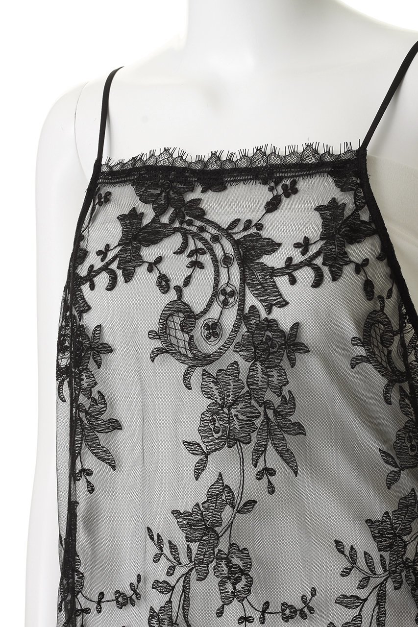 【ガリャルダガランテ/GALLARDAGALANTE】のシアーレースキャミワンピース 人気、トレンドファッション・服の通販 founy(ファニー) 　ファッション　Fashion　レディースファッション　Fashion for Women　ワンピース　Dresses　キャミソールワンピース　Camisole Dresses　チュニック　Tunic Tops & Dresses　エレガント 上品　Elegant　キャミワンピース　Cami Dress, Slip Dress　ストレート　Straight, Straight Cut　スリット　Slit, Slit Detail　チュニック　Tunic, Long Top　ノースリーブ　Sleeveless, No-Sleeve　フェミニン　Feminine, Girly　フラワー　Flower, Floral　ロング　Long, Long-Length　新作・新入荷　New Arrivals / New In　other-5|ID: prp329100004909462 ipo3291000000036776544