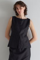 【マルティニーク/martinique】のリネンストレッチボートジレ(セットアップ可) ブラック|ID:prp329100004909468