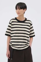 【マーガレットハウエル/MARGARET HOWELL】のCOTTON LINEN STRIPE JERSEY (オンラインショップ限定) 人気、トレンドファッション・服の通販 founy(ファニー) ファッション Fashion レディースファッション Fashion for Women トップス・カットソー Cut & Sew Tops シャツ・ブラウス・オフィスカジュアル Elegant Blouses & Button-Ups ロングTシャツ・Tシャツ Longline T-Shirts & Tees カットソー・ベーシックTシャツ Cut-and-Sewn Tops / Stretch Tees & Basics ショート Short, Short Length シンプル Simple, Minimal スリーブ Sleeve, Long Sleeve / Short Sleeve リネン Linen, Linen Fabric リラックス Relax, Relaxed Fit 定番 Standard, Basic Item thumbnail ベージュ|ID: prp329100004909482 ipo3291000000036776702
