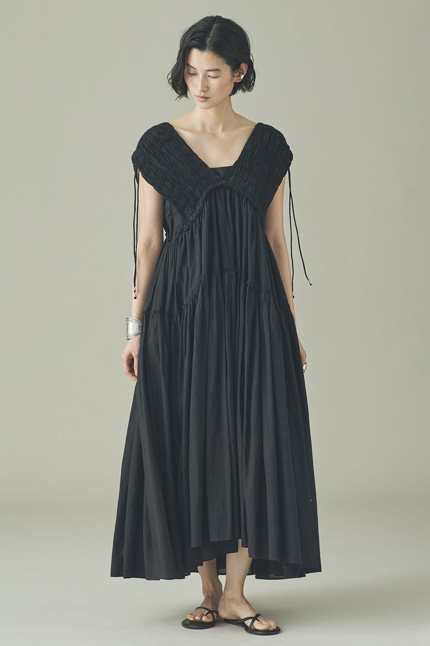 【カレンソロジー/Curensology】のハンドスモッキングワンピース インテリア・キッズ・メンズ・レディースファッション・服の通販 founy(ファニー) 　ファッション　Fashion　レディースファッション　Fashion for Women　ワンピース　Dresses　チュニック　Tunic Tops & Dresses　おすすめ　Recommended / Our Picks　なめらか　Smooth, Silky Texture　インナー　Innerwear　チュニック　Tunic, Long Top　デニム　Denim, Jeans Material　ハンド　Hand, Handmade　リラックス　Relax, Relaxed Fit　ロング　Long, Long-Length　新作・新入荷　New Arrivals / New In　ブラック|ID: prp329100004909484 ipo3291000000036776716