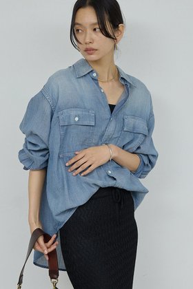 【ガリャルダガランテ/GALLARDAGALANTE】のシアーデニムシャツ 人気、トレンドファッション・服の通販 founy(ファニー) ファッション Fashion レディースファッション Fashion for Women トップス・カットソー Cut & Sew Tops シャツ・ブラウス・オフィスカジュアル Elegant Blouses & Button-Ups ウォッシュ Washed Finish スリーブ Sleeve, Long Sleeve / Short Sleeve セットアップ Set-Up, Coordinated Outfit ロング Long, Long-Length 新作・新入荷 New Arrivals / New In |ID:prp329100004909490