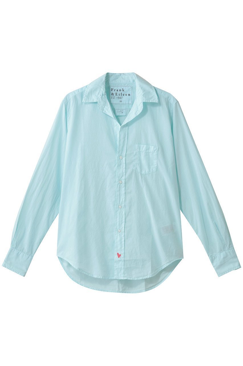 【フランク&アイリーン/Frank&Eileen】の【受注生産】【カスタム刺しゅう】EILEEN コアイタリアンライトポプリン シャツ インテリア・キッズ・メンズ・レディースファッション・服の通販 founy(ファニー) 　ファッション　Fashion　レディースファッション　Fashion for Women　トップス・カットソー　Cut & Sew Tops　シャツ・ブラウス・オフィスカジュアル　Elegant Blouses & Button-Ups　スリーブ　Sleeve, Long Sleeve / Short Sleeve　ベーシック　Basic, Essential　ロング　Long, Long-Length　ワンポイント　One Point, Statement Accent　人気　Popular, Best Seller　定番　Standard, Basic Item　新作・新入荷　New Arrivals / New In　ライトブルー|ID: prp329100004909497 ipo3291000000036776831