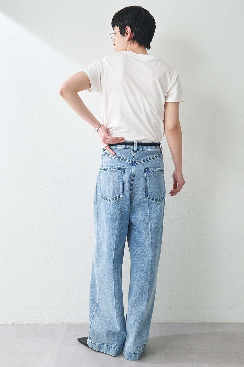 【ウィムガゼット/Whim Gazette】のセンタープレスデニムパンツ 人気、トレンドファッション・服の通販 founy(ファニー) 　ファッション　Fashion　レディースファッション　Fashion for Women　パンツ　Pants & Trousers　デニムパンツ・ジーンズ・美脚デニム　Denim Jeans & Pants　スタイリッシュ　Stylish, Fashionable　センター　Center, Center Line　デニム　Denim, Jeans Material　ハイライズ　High Rise, High Waist　ブリーチ　Bleach, Washed Finish　ワイド　Wide, Wide Fit　ヴィンテージ　Vintage Style　other-3|ID: prp329100004909508 ipo3291000000036777070