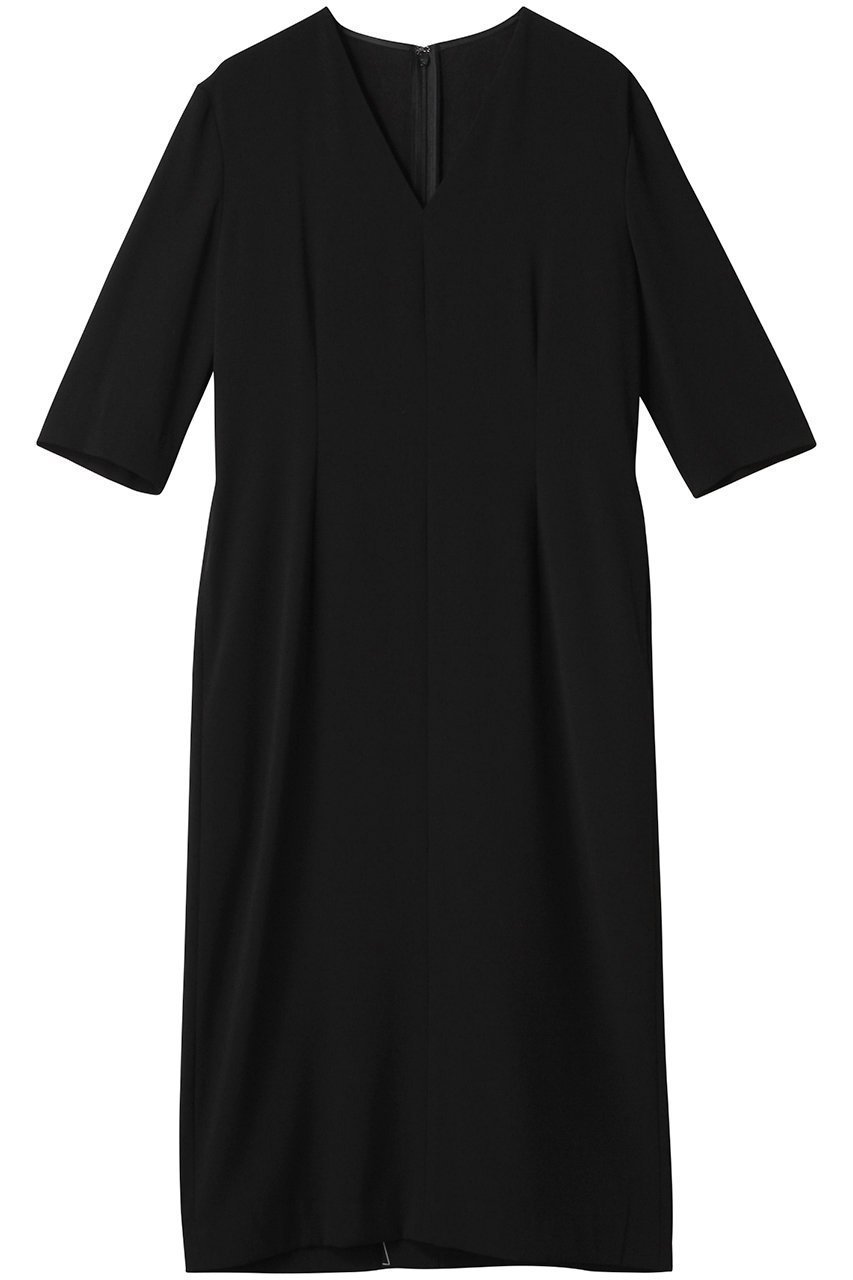 【ベイジ,/BEIGE,】のCINDY(シンディ)/Vネックハーフスリーブワンピース インテリア・キッズ・メンズ・レディースファッション・服の通販 founy(ファニー) 　ファッション　Fashion　レディースファッション　Fashion for Women　ワンピース　Dresses　チュニック　Tunic Tops & Dresses　オケージョン　Occasion Wear　シェイプ　Shape, Slim Fit　ジャケット　Jacket, Outerwear　セレモニー　Ceremony　チュニック　Tunic, Long Top　ロング　Long, Long-Length　Black x Black|ID: prp329100004909520 ipo3291000000036777227