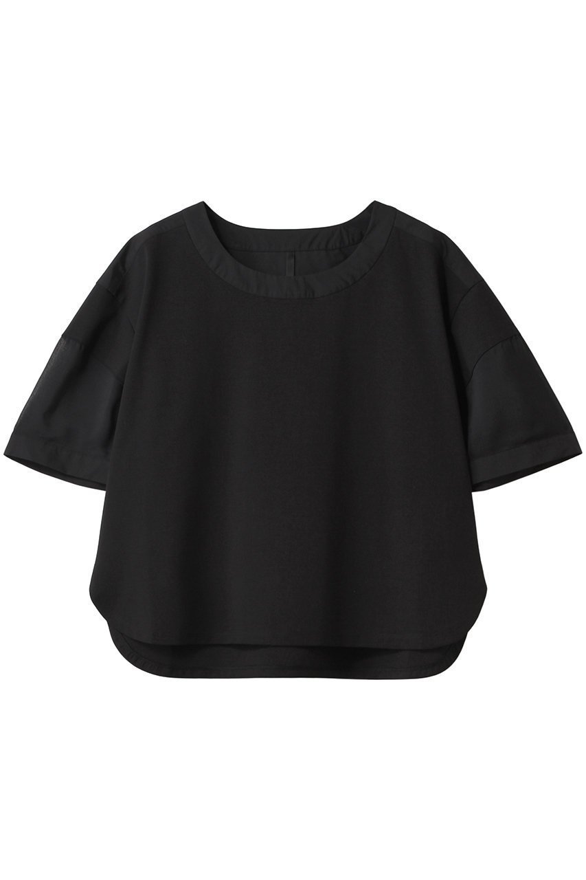 【ピアッカセッテ/ph7+】のドッキングビッグプルオーバー 人気、トレンドファッション・服の通販 founy(ファニー) 　ファッション　Fashion　レディースファッション　Fashion for Women　トップス・カットソー　Cut & Sew Tops　シャツ・ブラウス・オフィスカジュアル　Elegant Blouses & Button-Ups　ロングTシャツ・Tシャツ　Longline T-Shirts & Tees　カジュアルプルオーバー・ニットトップス　Pullovers & Knit Tops / Casual Pullovers　カットソー・ベーシックTシャツ　Cut-and-Sewn Tops / Stretch Tees & Basics　シアー　Sheer, See-Through　ショート　Short, Short Length　スリーブ　Sleeve, Long Sleeve / Short Sleeve　ドッキング　Docking, Mixed Material　ハーフ　Half, Half-Length　ボックス　Boxy, Box Shape　エレガント 上品　Elegant　定番　Standard, Basic Item　 other-1|ID: prp329100004909558 ipo3291000000036777623