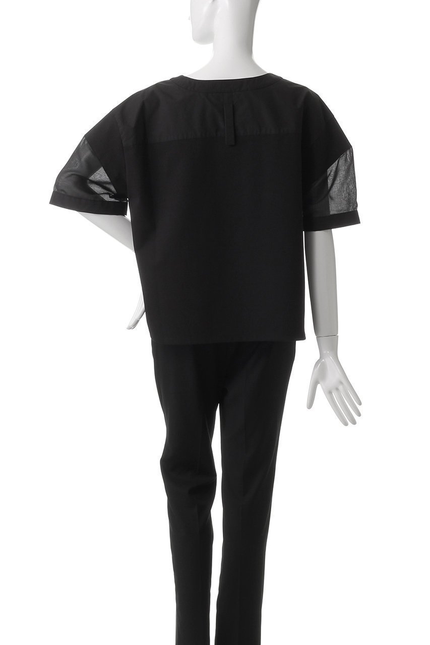 【ピアッカセッテ/ph7+】のドッキングビッグプルオーバー 人気、トレンドファッション・服の通販 founy(ファニー) 　ファッション　Fashion　レディースファッション　Fashion for Women　トップス・カットソー　Cut & Sew Tops　シャツ・ブラウス・オフィスカジュアル　Elegant Blouses & Button-Ups　ロングTシャツ・Tシャツ　Longline T-Shirts & Tees　カジュアルプルオーバー・ニットトップス　Pullovers & Knit Tops / Casual Pullovers　カットソー・ベーシックTシャツ　Cut-and-Sewn Tops / Stretch Tees & Basics　シアー　Sheer, See-Through　ショート　Short, Short Length　スリーブ　Sleeve, Long Sleeve / Short Sleeve　ドッキング　Docking, Mixed Material　ハーフ　Half, Half-Length　ボックス　Boxy, Box Shape　エレガント 上品　Elegant　定番　Standard, Basic Item　other-4|ID: prp329100004909558 ipo3291000000036813863