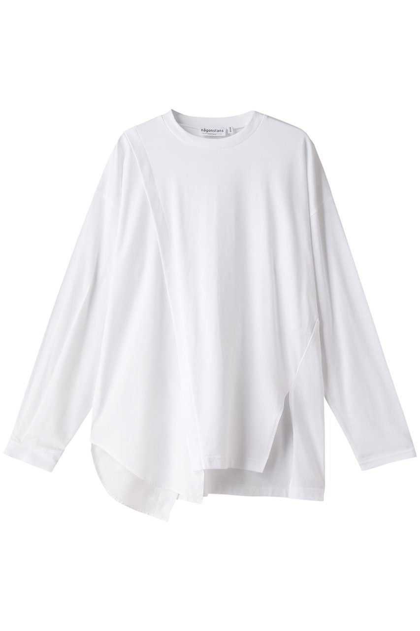 【ナゴンスタンス/nagonstans】のCO天竺 アシンメMIX P.O/プルオーバー インテリア・キッズ・メンズ・レディースファッション・服の通販 founy(ファニー) 　ファッション　Fashion　レディースファッション　Fashion for Women　トップス・カットソー　Cut & Sew Tops　シャツ・ブラウス・オフィスカジュアル　Elegant Blouses & Button-Ups　ロングTシャツ・Tシャツ　Longline T-Shirts & Tees　カジュアルプルオーバー・ニットトップス　Pullovers & Knit Tops / Casual Pullovers　カットソー・ベーシックTシャツ　Cut-and-Sewn Tops / Stretch Tees & Basics　アシンメトリー　Asymmetrical Style　スリーブ　Sleeve, Long Sleeve / Short Sleeve　ロング　Long, Long-Length　Salt|ID: prp329100004909596 ipo3291000000036778116