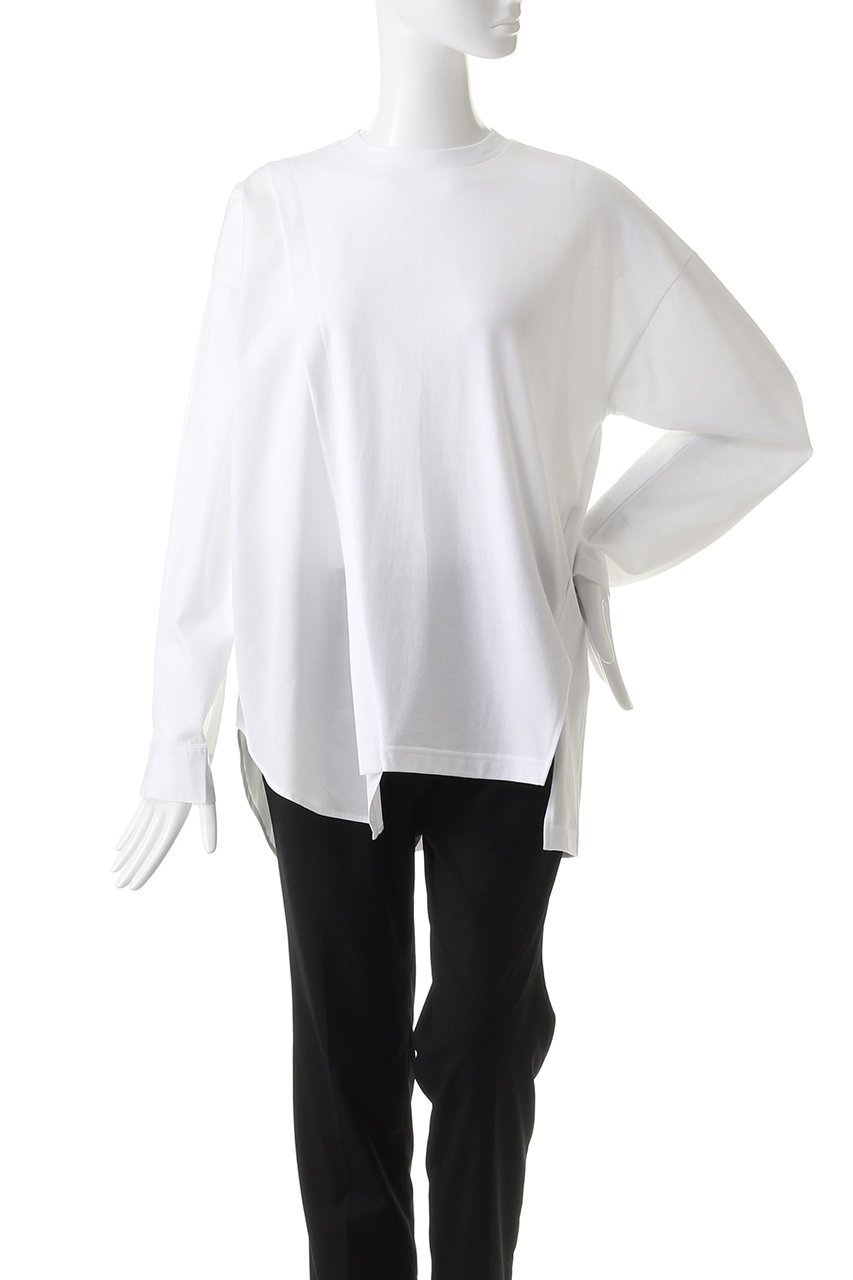 【ナゴンスタンス/nagonstans】のCO天竺 アシンメMIX P.O/プルオーバー 人気、トレンドファッション・服の通販 founy(ファニー) 　ファッション　Fashion　レディースファッション　Fashion for Women　トップス・カットソー　Cut & Sew Tops　シャツ・ブラウス・オフィスカジュアル　Elegant Blouses & Button-Ups　ロングTシャツ・Tシャツ　Longline T-Shirts & Tees　カジュアルプルオーバー・ニットトップス　Pullovers & Knit Tops / Casual Pullovers　カットソー・ベーシックTシャツ　Cut-and-Sewn Tops / Stretch Tees & Basics　アシンメトリー　Asymmetrical Style　スリーブ　Sleeve, Long Sleeve / Short Sleeve　ロング　Long, Long-Length　other-2|ID: prp329100004909596 ipo3291000000036778117