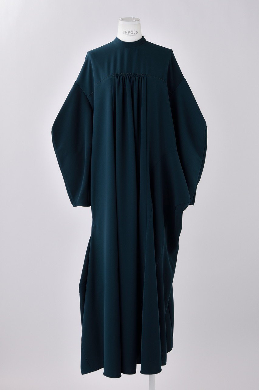 【エンフォルド/ENFOLD】のPEツイル 立体ドレープ DRS/ドレス インテリア・キッズ・メンズ・レディースファッション・服の通販 founy(ファニー) 　ファッション　Fashion　レディースファッション　Fashion for Women　ワンピース　Dresses　フォーマル・パーティードレス・結婚式用ドレス　Elegant & Casual Dresses　チュニック　Tunic Tops & Dresses　チュニック　Tunic, Long Top　ツイル　Twist, Twisted Detail　ドレス　Dress, One-Piece　ドレープ　Drape, Draping Fabric　パターン　Pattern, Design Print　リラックス　Relax, Relaxed Fit　ロング　Long, Long-Length　ターコイズ|ID: prp329100004909628 ipo3291000000036778455