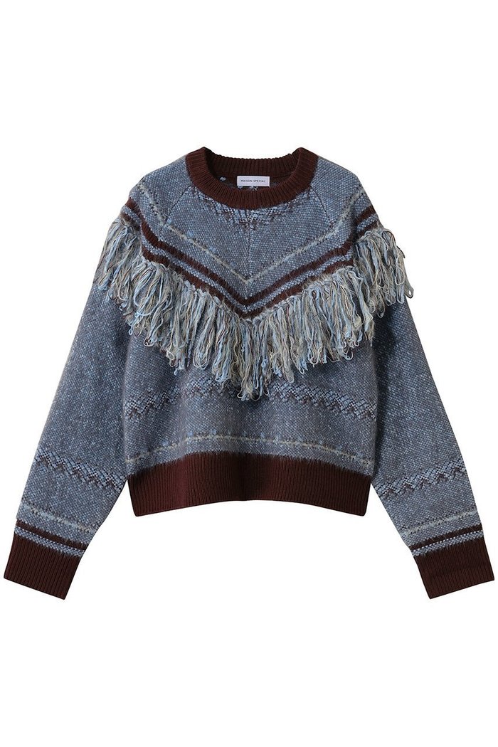 【メゾンスペシャル/MAISON SPECIAL】のFringe Feather Knit/フリンジフェザーニット インテリア・キッズ・メンズ・レディースファッション・服の通販 founy(ファウニー) https://founy.com/ ファッション Fashion レディースファッション Fashion for Women トップス・カットソー Cut & Sew Tops ニット Knit Tops & Sweaters カジュアルプルオーバー・ニットトップス Pullovers & Knit Tops / Casual Pullovers シンプル Simple, Minimal トレンド Trend, Trending Now フリンジ Fringe, Tassel ボトム Bottoms, Lower Wear A/W・秋冬 Autumn/Winter |ID: prp329100004909662 ipo3291000000036778918