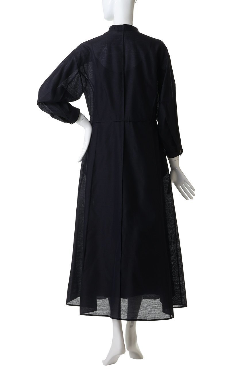 【エブール/ebure】のライトウールシルク バンドカラーワンピース 人気、トレンドファッション・服の通販 founy(ファニー) 　ファッション　Fashion　レディースファッション　Fashion for Women　ワンピース　Dresses　チュニック　Tunic Tops & Dresses　シルク　Silk, 100% Silk　ダブル　Double, Double-Breasted　チュニック　Tunic, Long Top　フロント　Front, Front Design　リボン　Ribbon, Bow　エレガント 上品　Elegant　other-4|ID: prp329100004909666 ipo3291000000036778972