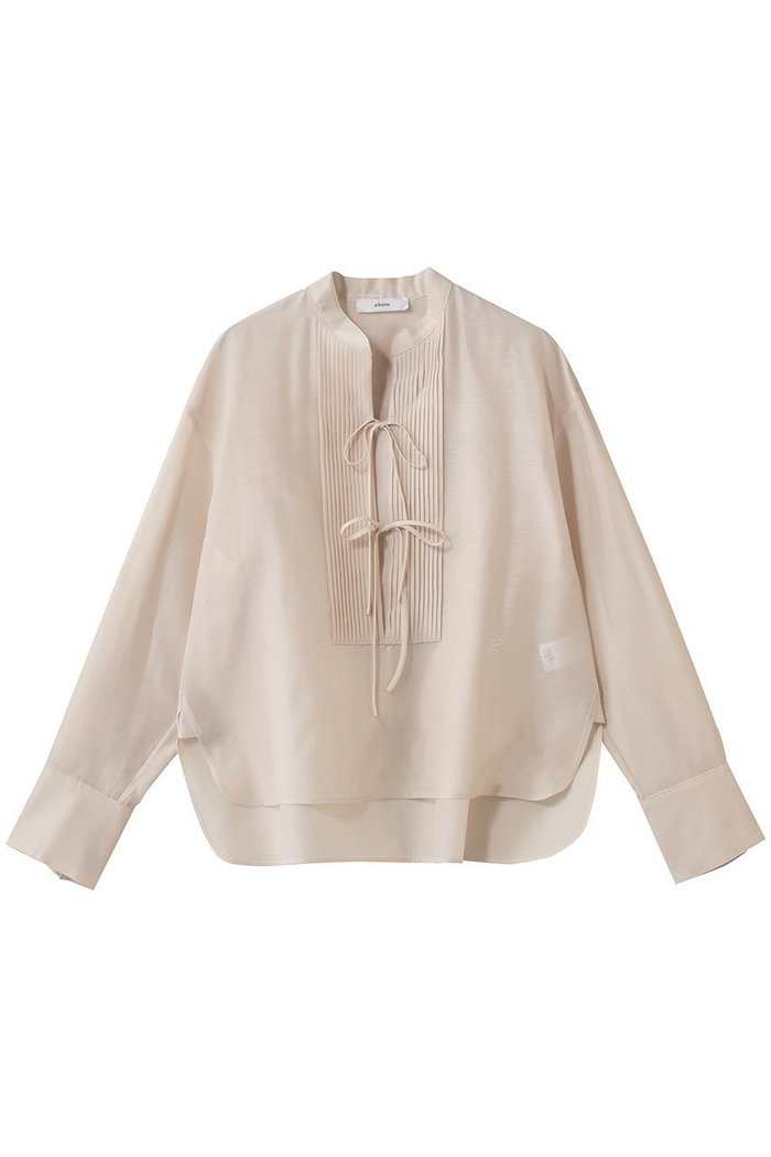 【エブール/ebure】のライトウールシルク バンドカラーブラウス インテリア・キッズ・メンズ・レディースファッション・服の通販 founy(ファニー) https://founy.com/ ファッション Fashion レディースファッション Fashion for Women トップス・カットソー Cut & Sew Tops シャツ・ブラウス・オフィスカジュアル Elegant Blouses & Button-Ups おすすめ Recommended / Our Picks インナー Innerwear シルク Silk, 100% Silk シルケット Silket, Silky Cotton ジャケット Jacket, Outerwear スリーブ Sleeve, Long Sleeve / Short Sleeve タートル Turtleneck, Turtle Collar ダブル Double, Double-Breasted フロント Front, Front Design リボン Ribbon, Bow ロング Long, Long-Length |ID: prp329100004909667 ipo3291000000036778974