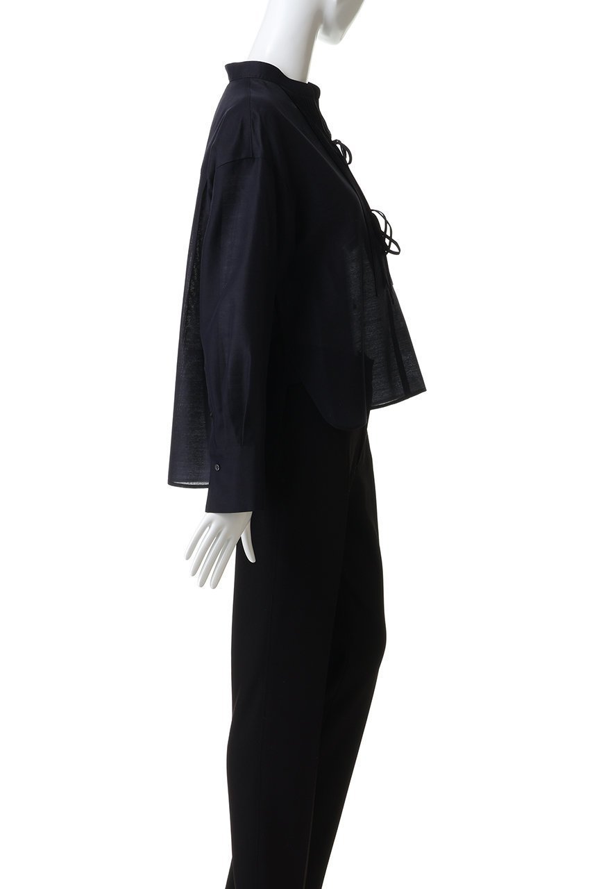 【エブール/ebure】のライトウールシルク バンドカラーブラウス 人気、トレンドファッション・服の通販 founy(ファニー) 　ファッション　Fashion　レディースファッション　Fashion for Women　トップス・カットソー　Cut & Sew Tops　シャツ・ブラウス・オフィスカジュアル　Elegant Blouses & Button-Ups　おすすめ　Recommended / Our Picks　インナー　Innerwear　シルク　Silk, 100% Silk　シルケット　Silket, Silky Cotton　ジャケット　Jacket, Outerwear　スリーブ　Sleeve, Long Sleeve / Short Sleeve　タートル　Turtleneck, Turtle Collar　ダブル　Double, Double-Breasted　フロント　Front, Front Design　リボン　Ribbon, Bow　ロング　Long, Long-Length　other-3|ID: prp329100004909667 ipo3291000000036778978