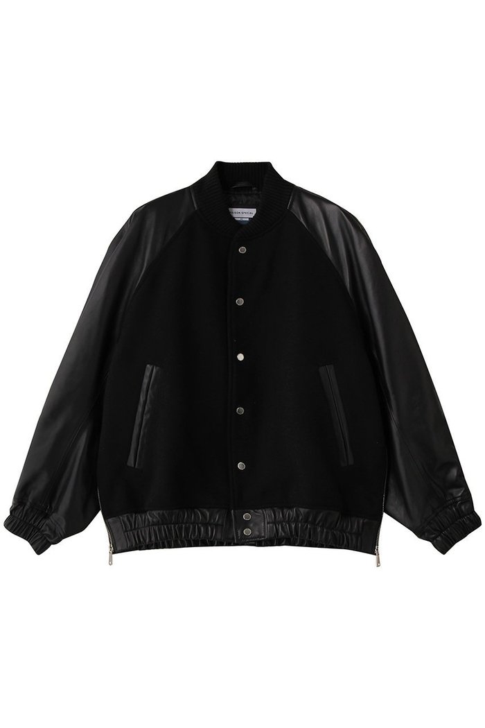 【メゾンスペシャル/MAISON SPECIAL】の【UNISEX】SHEEPレザーコンビスタジャン インテリア・キッズ・メンズ・レディースファッション・服の通販 founy(ファニー) https://founy.com/ ファッション Fashion レディースファッション Fashion for Women アウター Coat / Outerwear Collection レディースジャケット・軽アウター Jackets ブルゾンジャケット・スポーティアウター Blouson Jackets ユニセックス Unisex, Genderless ジャケット Jacket, Outerwear ブルゾン Blouson, Bomber Jacket モダン Modern, Contemporary エレガント 上品 Elegant |ID: prp329100004909685 ipo3291000000036779146