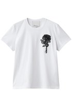 【スリーワン フィリップリム/3.1 Phillip Lim】のマーチ Tシャツ with フラワーアップリケ 人気、トレンドファッション・服の通販 founy(ファニー) ファッション Fashion レディースファッション Fashion for Women トップス・カットソー Cut & Sew Tops シャツ・ブラウス・オフィスカジュアル Elegant Blouses & Button-Ups ロングTシャツ・Tシャツ Longline T-Shirts & Tees カットソー・ベーシックTシャツ Cut-and-Sewn Tops / Stretch Tees & Basics インナー Innerwear クロップド Cropped, Short Length ショート Short, Short Length ジャケット Jacket, Outerwear スリーブ Sleeve, Long Sleeve / Short Sleeve デニム Denim, Jeans Material フィット Fit, Slim Fit フラワー Flower, Floral エレガント 上品 Elegant thumbnail ホワイト|ID: prp329100004909697 ipo3291000000036779253