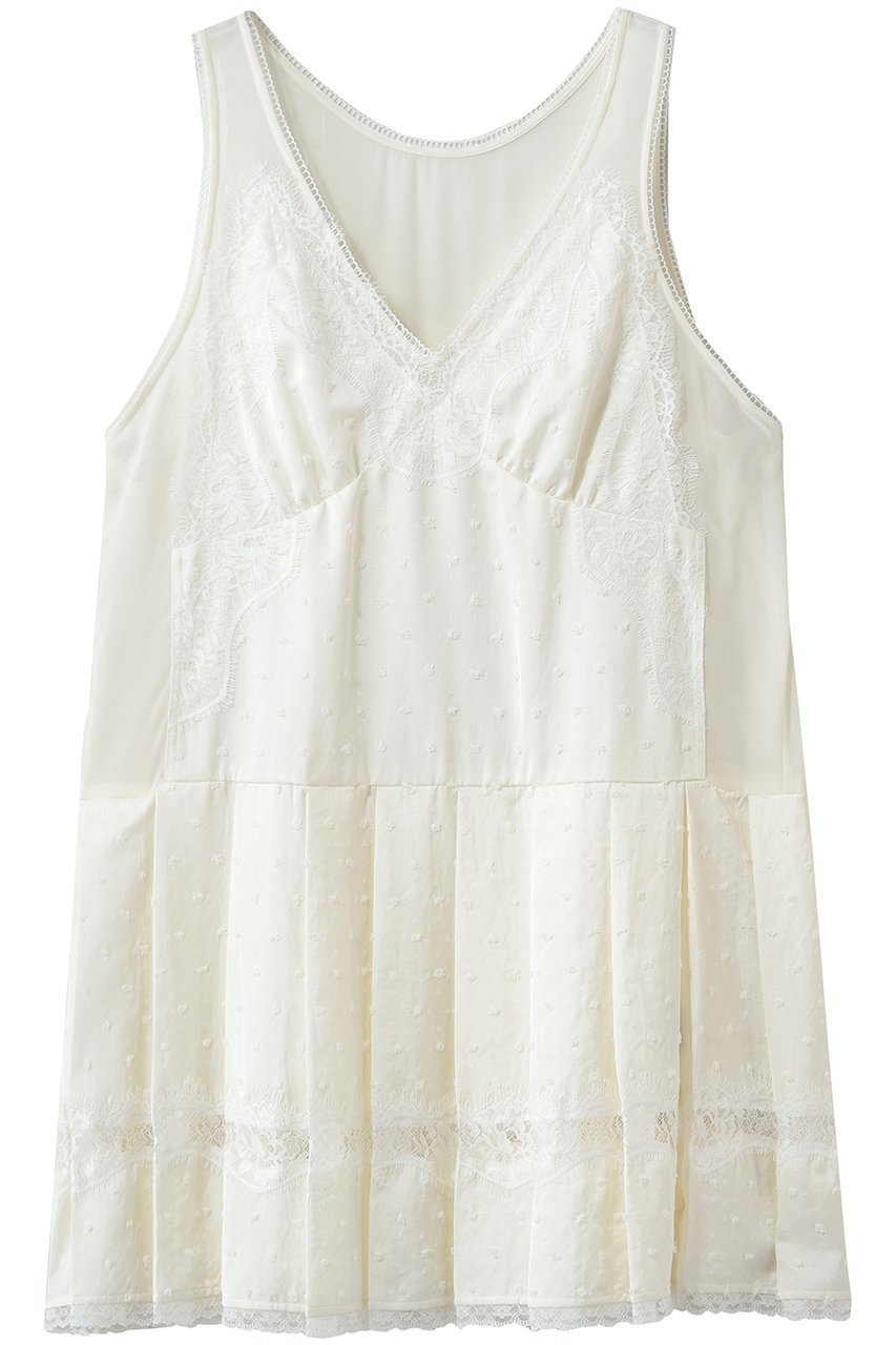 【プランク プロジェクト/PRANK PROJECT】のプリテッドチュニックドレス インテリア・キッズ・メンズ・レディースファッション・服の通販 founy(ファニー) 　ファッション　Fashion　レディースファッション　Fashion for Women　ワンピース　Dresses　フォーマル・パーティードレス・結婚式用ドレス　Elegant & Casual Dresses　チュニック　Tunic Tops & Dresses　おすすめ　Recommended / Our Picks　ガーリー　Girly, Feminine Style　シフォン　Chiffon, Lightweight Fabric　ジョーゼット　Georgette, Semi-Sheer Fabric　セットアップ　Set-Up, Coordinated Outfit　タンク　Tank Top, Sleeveless Top　チュニック　Tunic, Long Top　プリーツ　Pleats, Pleated　レース　Lace, Lace Fabric　ロング　Long, Long-Length　WHT(ホワイト)|ID: prp329100004909701 ipo3291000000036779315