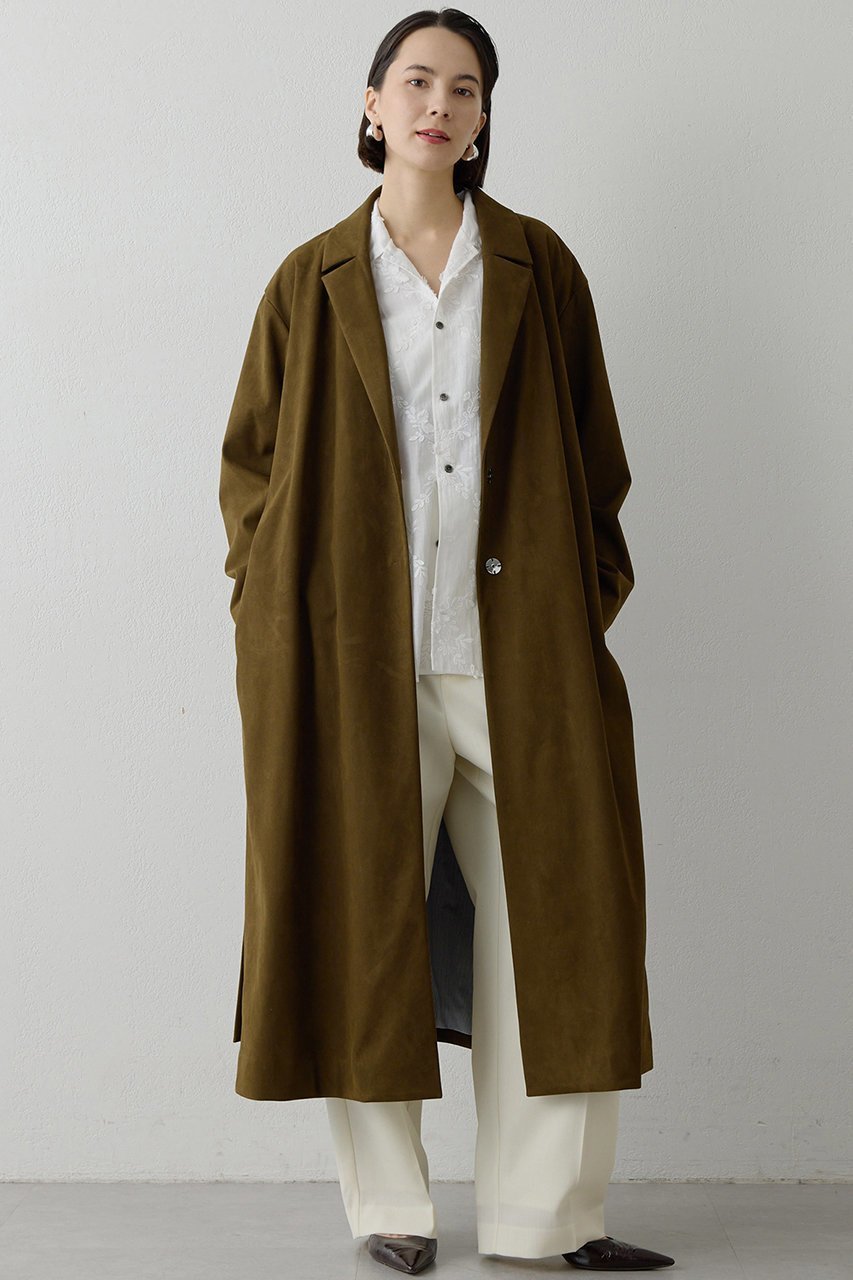 【ウィムガゼット/Whim Gazette】のスエードライクコート 人気、トレンドファッション・服の通販 founy(ファニー) 　ファッション　Fashion　レディースファッション　Fashion for Women　アウター　Coat / Outerwear Collection　コート・ロングコート・ピーコート　Long Coats, Peacoats & More　シンプル　Simple, Minimal　ロング　Long, Long-Length　エレガント 上品　Elegant　軽量　Lightweight, Ultra Light　 other-1|ID: prp329100004909729 ipo3291000000036779657